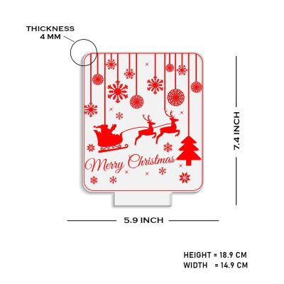 Merry Christmas Santa Night Light | 3D LED Illusion Lamp with Warm White Light | USB Powered